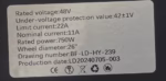 Bafang Hailong Frame Mount Integrated Controller Label Specification 22A